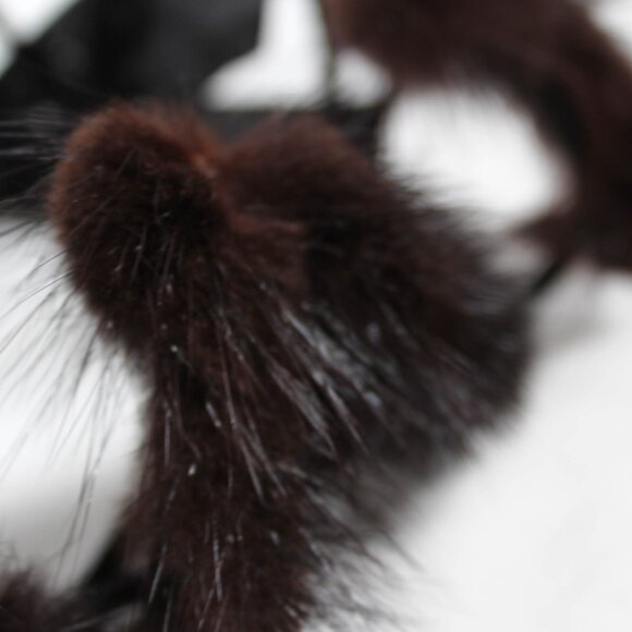 Vintage Avant Garde 1950s Wire & Fur Hat with Bow Union Made Spider Floral Style - Picture 11 of 16